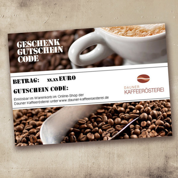 Gutschein Online-Shop der Dauner Kaffeerösterei