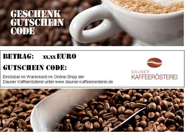 Gutschein Online-Shop der Dauner Kaffeerösterei